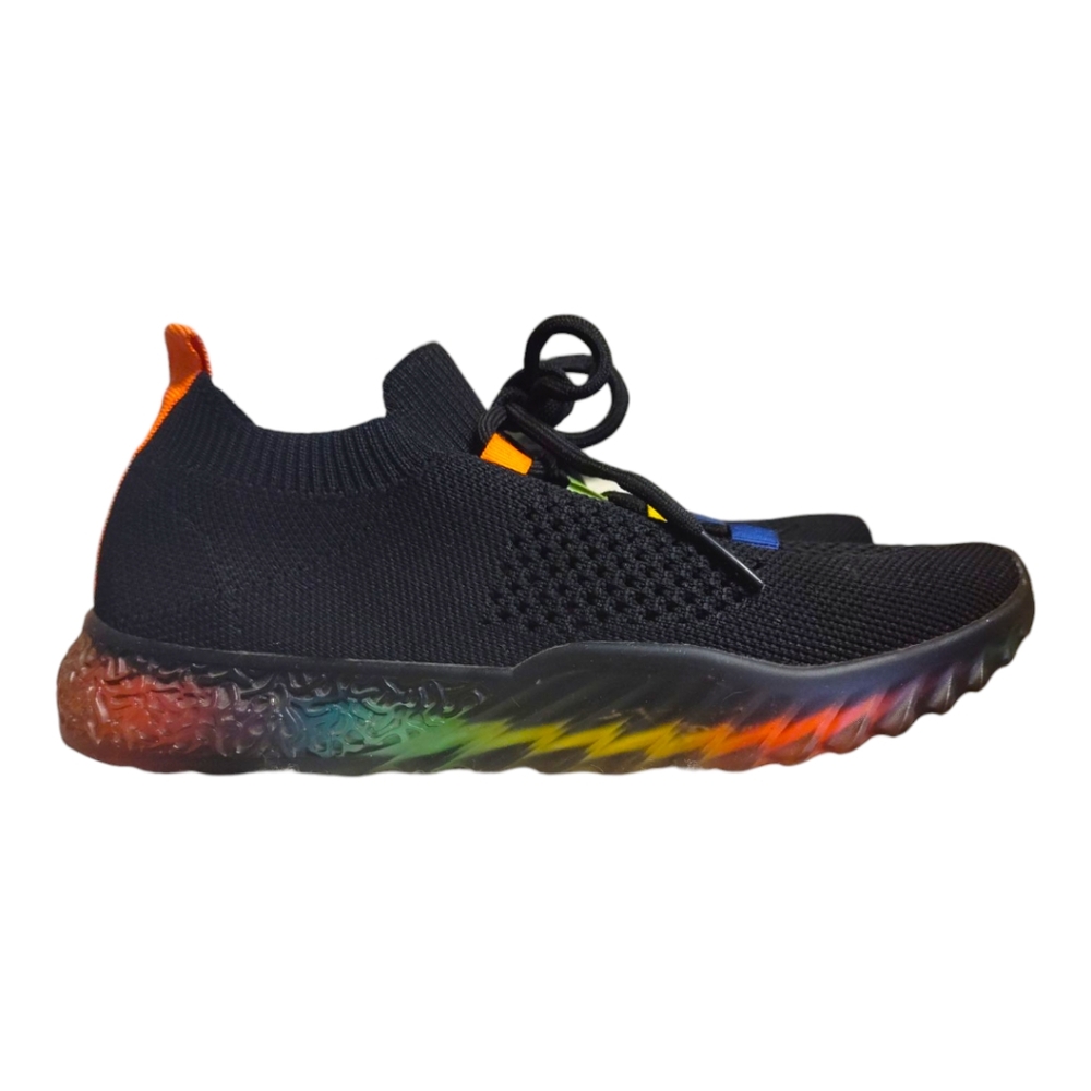 Rainbow Sole Elastin Knit body " Gabby " Sneaker by Le' Sheelah